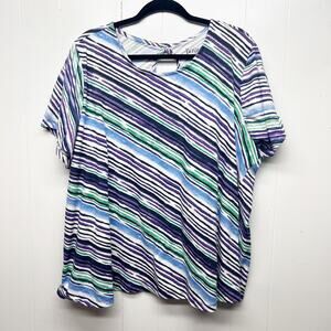 Roaman's Womens Top 2X 100% Cotton Breathable Casual Everyday Wear Comfort